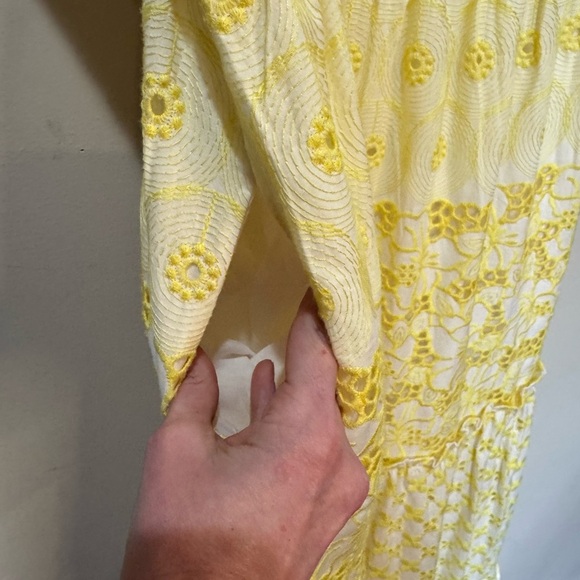Lilly Pulitzer Kyla Maxi Dress SZ 2 St.Tropez Yellow Garden Floral Eyelet - Picture 7 of 15